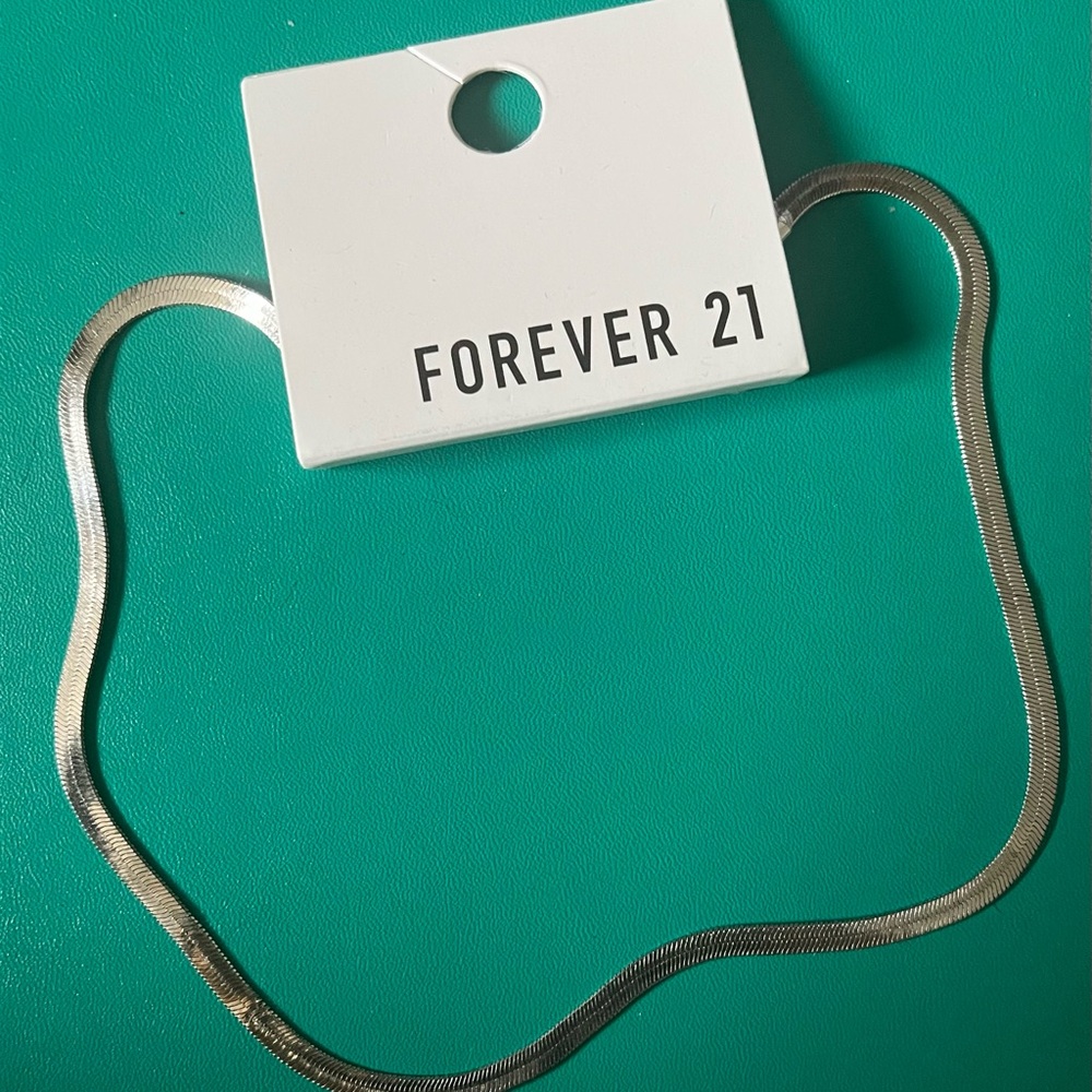 Forever 21 Silver Snake Chain Choker